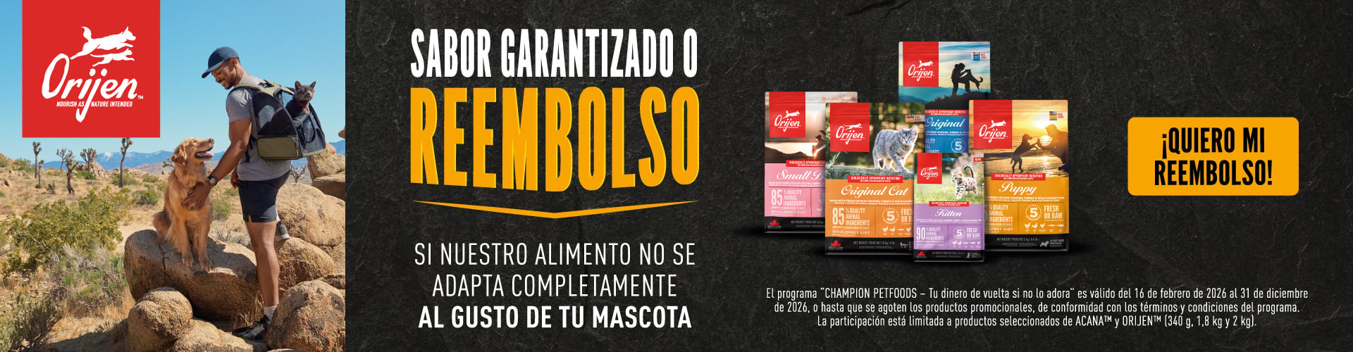 Orijen Taste Guarantee - Sabor Garantido o Reembolso